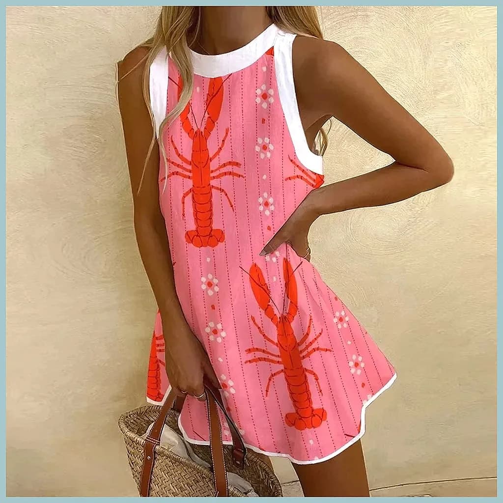 Vestido Sem Mangas com Estampa de Abacaxi para Mulheres - Vestido Casual para Férias na Praia e Festas de Verão Review 2026 — Vale a Pena?