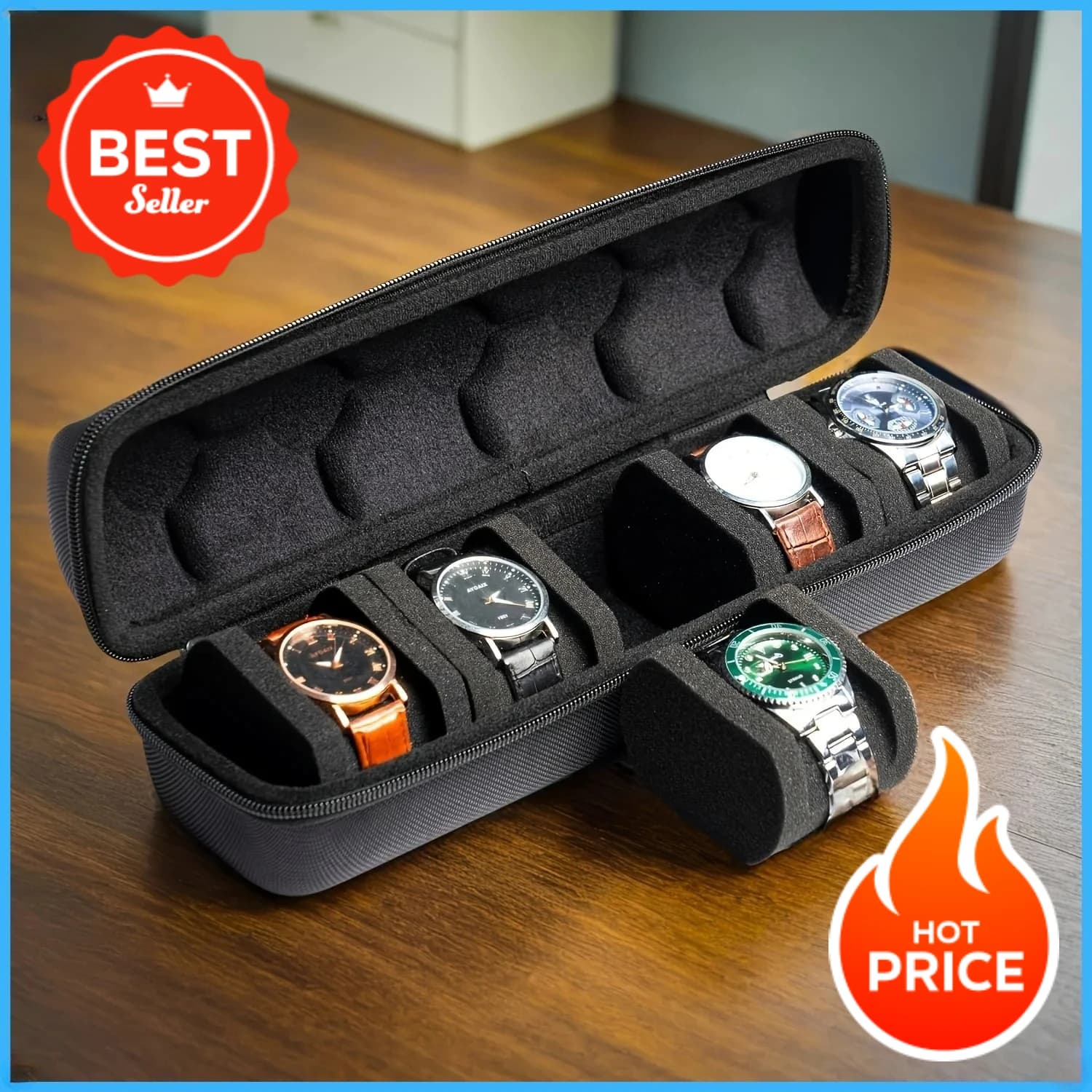 Review Completo: Caixa de Relógio de Viagem com 5 Slots por R$ 74,42 — Organização e Proteção para Seus Smartwatches