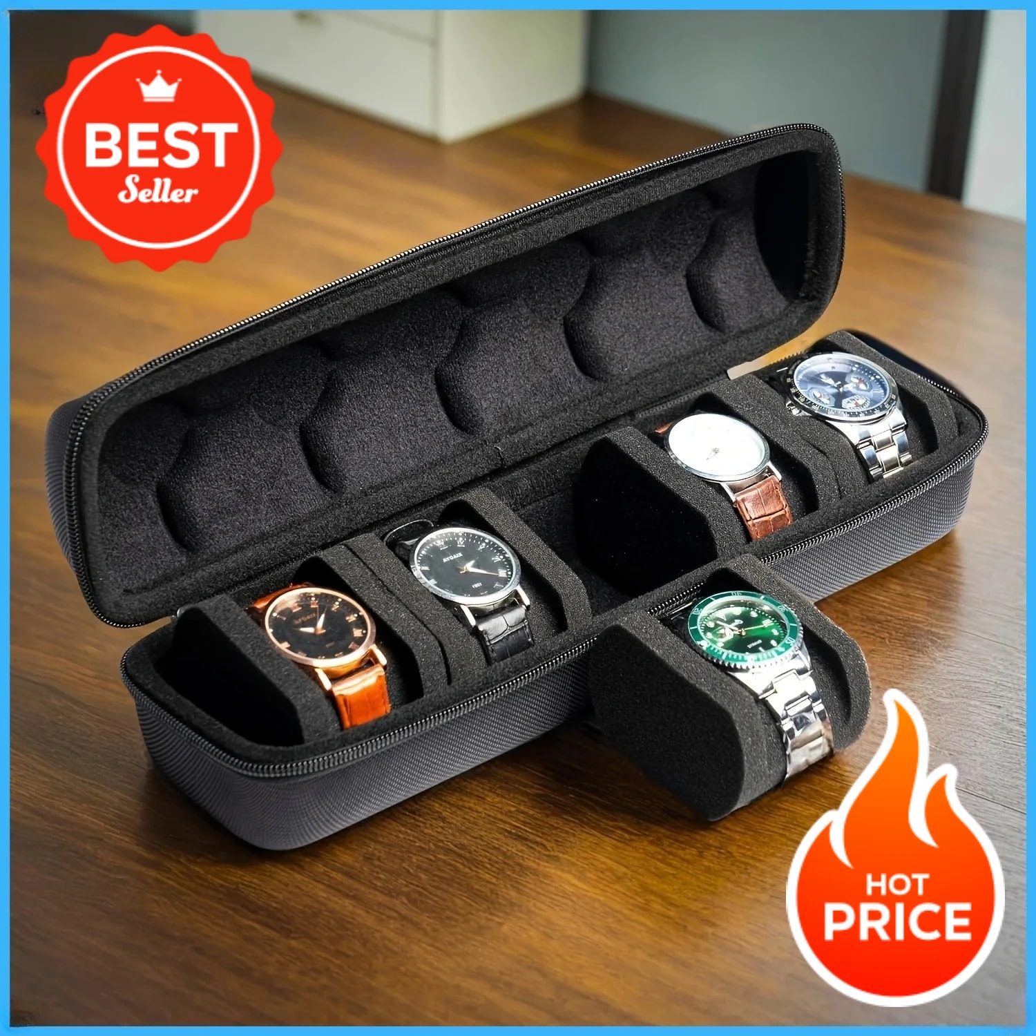 Review Completo: Caixa de Relógio de Viagem com 5 Slots por R$ 74,42 — Organização e Proteção para Seus Smartwatches