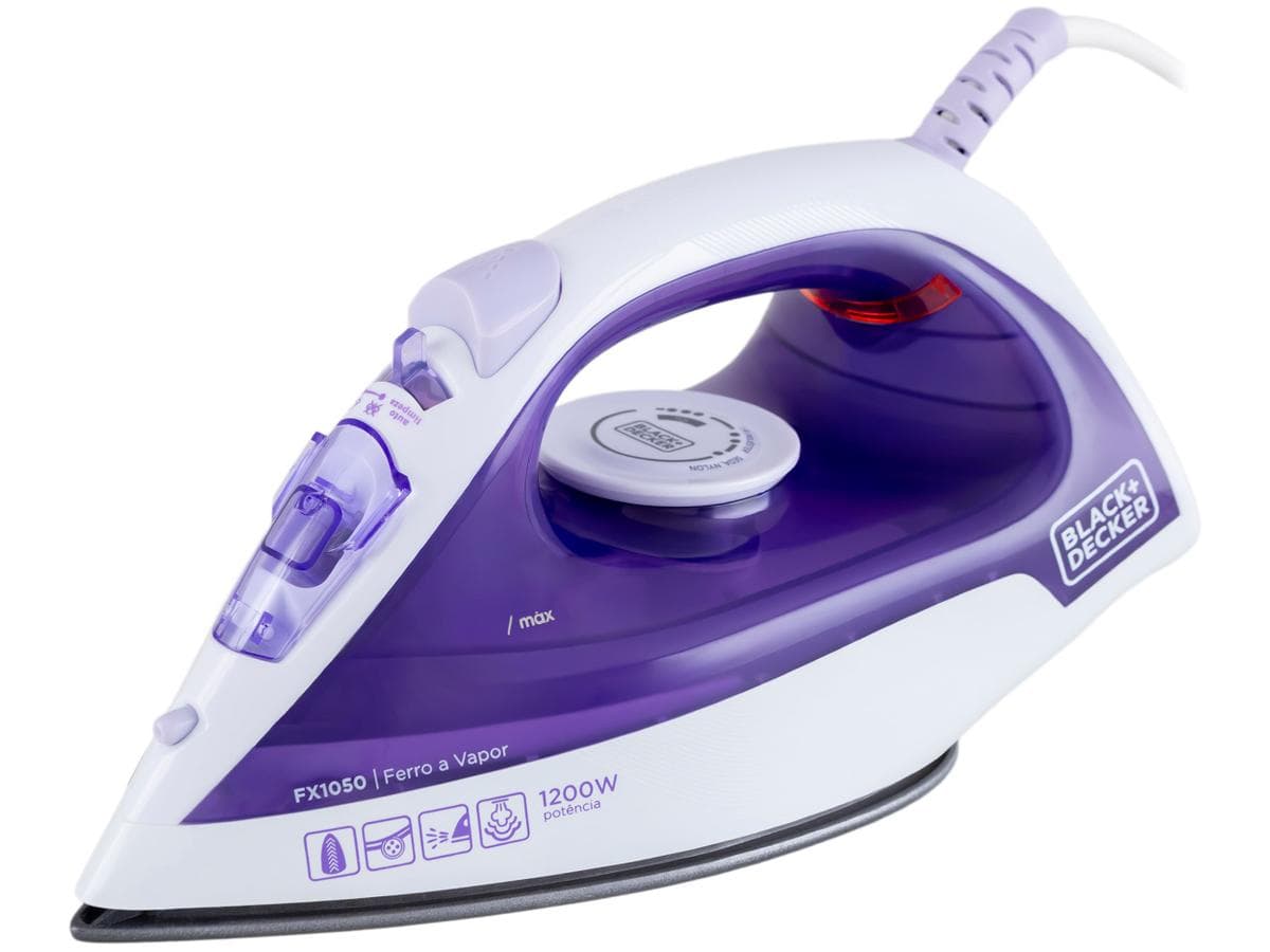 Ferro de Passar Roupa a Vapor e a Seco Black+Decker FX1050 Branco e Roxo Review 2026 — Vale a Pena?